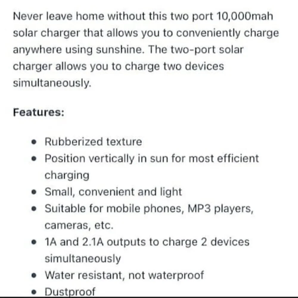 Portable solar charger blue